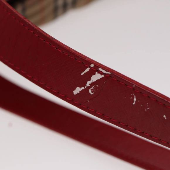 Burberrys Nova Check Tote Bag Canvas Beige Red Auth 78424 - Picture 8 of 16